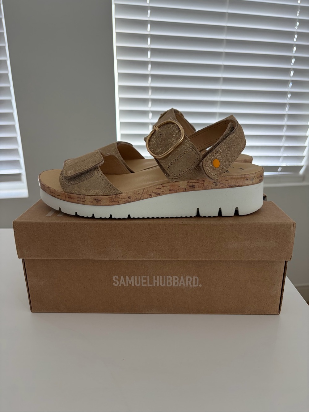 *Brand New* Samuel Hubbard Women's Portola Two Strap Sandal Gold Multiple Sizes